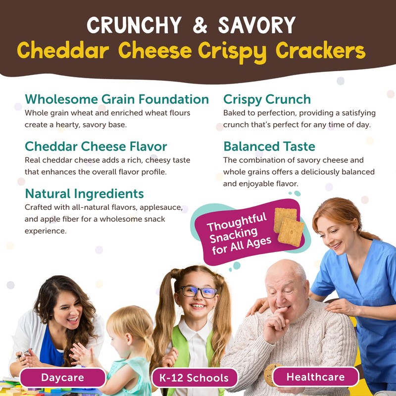 Appleways Cheddar Cheese Crackers, All-Natural Individually Wrapped Cheese Crisps, Kosher