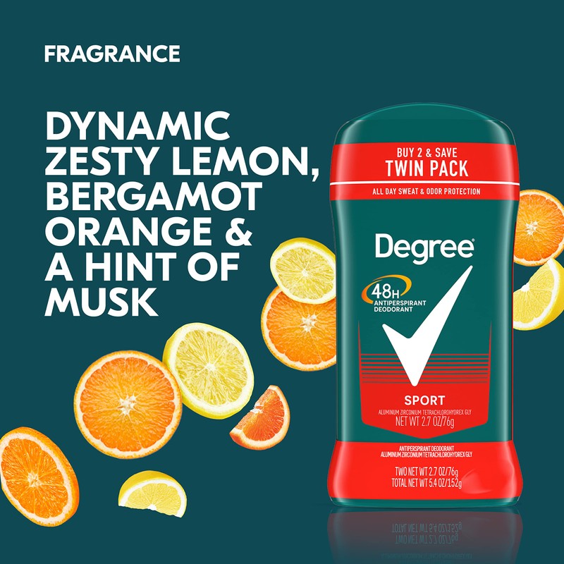 Degree Men Original Protection Antiperspirant Deodorant Sport Twin Pack 48-Hour