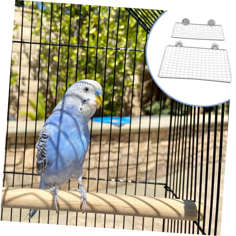 HEMOTON 2pcs Stainless Steel Parrot Perch Platforms Cozy Resting Jumping