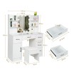 Led Lighted Vanity Set with Mirror Makeup Dressing Table 5Drawer