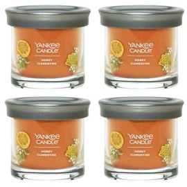 Yankee Candle Small Tumbler Scented Single Wick Jar Candle, Honey Clementine, Over 20 Hours of Burn Time, 4.3 Ounce (Pack of 4)