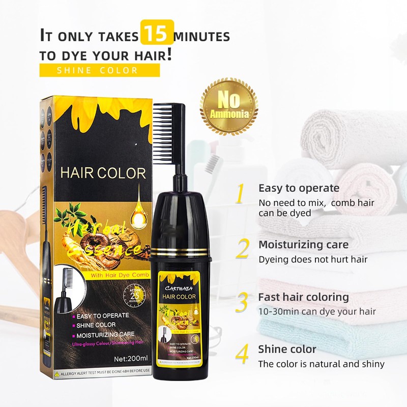 Haarfärbeshampoo, Haarfarbe Schwarz haarfärbeshampoo für Graues Haar, Haarfärbeshampoo Schwarz 3