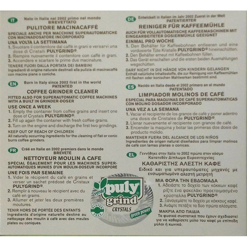 Puly Green Puly Grind Coffee Grinder Cleaner Crystals (Box Of