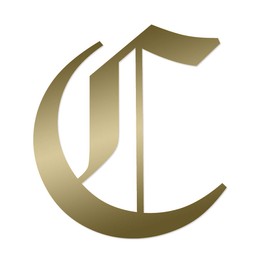 Applicable Pun Old English Letter C - Vinyl Decal for Outdoor Use on Cars, ATV, Boats, Windows and More - Gold 5 Inches Tall