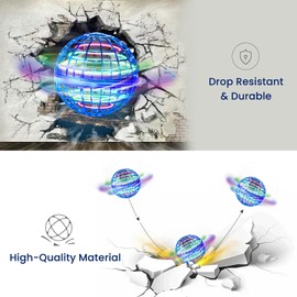 Flying Orb Ball Boomerang Sphere: 2024 Hover Galaxy Ball Toy with LED - Cool Pro Galactic Ball Hand Controlled Mini Drone Globe Soaring Christmas