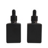 BEGIKET 12 Pack 1 oz Black Square Glass Dropper Bottle