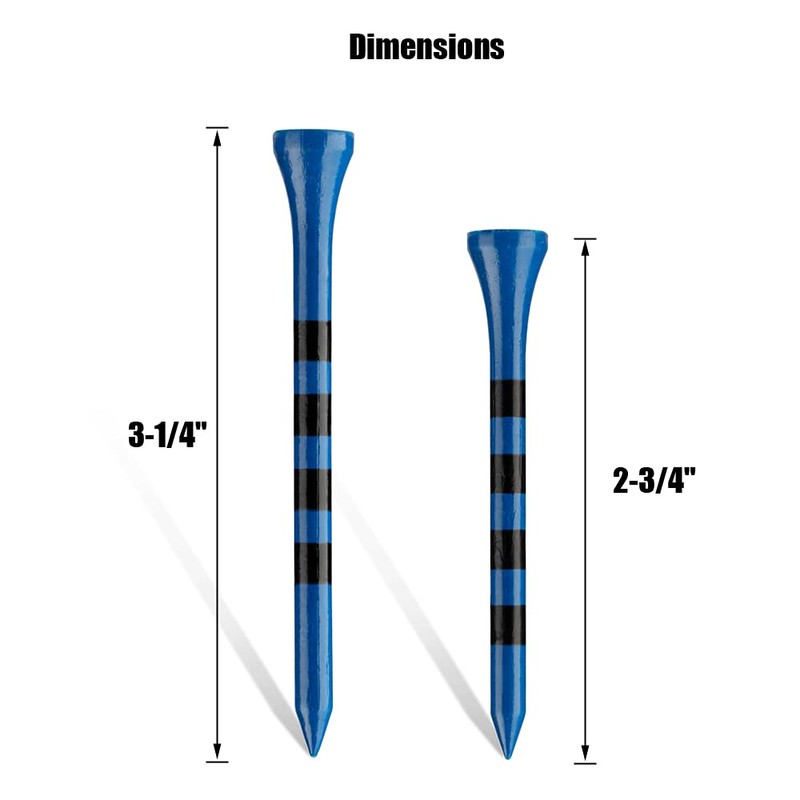 MAZEL 50 Counts Bamboo Golf Tees 2 3/4"&3 1/4" Mixed