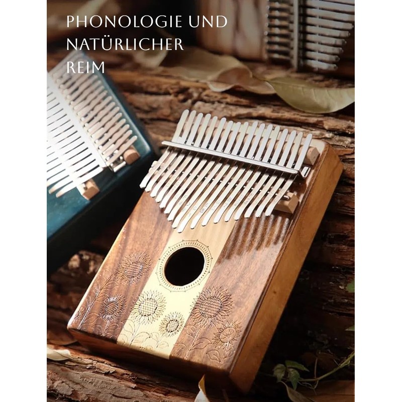 Kalimba 17 Keys, Wooden Finger Pianos, Sunflower Professional Thumb Piano
