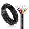 DEKIEVALE 22 Gauge 8 Conductor Electrical Wire, 10FT 22AWG Black