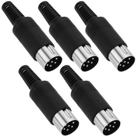 OTOTEC 4 Pieces 6 Pin MIDI Male 6 Pin Connector for Soldering Suitable for Vintage Audio MIDI Mixer Electronic DrumKeyboard