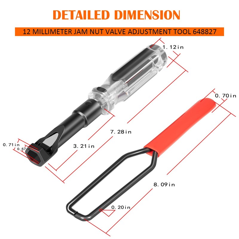 USSKYBOY 12 MM 7-1/2-Inch Jam Nut Valve Adjustment Tool 648828,