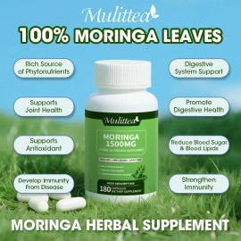 Greenpeople 180 Pills Moringa Leaf Organic Extract Pure Herbal Immune Digestion Support