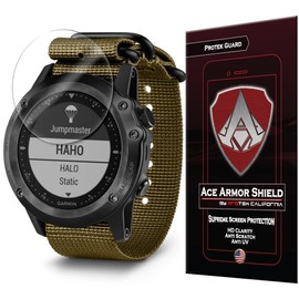 Ace Armor Shield Shatter Resistant Screen Protector for The Garmin tactix Bravo with Free Lifetime Replacement Warranty
