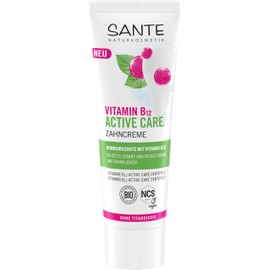 SANTE Naturkosmetik Vitamin B12 Active Care Toothpaste, All-Round Protection for Teeth and Gums, with Fluoride & Xylitol, No Titanium Dioxide, Certified Vegan Natural Cosmetics, 75 ml