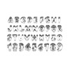 VEDA Alphabet and Number Shaped Cookie Cutters, Biscuit Cutters, Silver