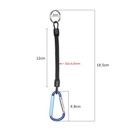 POWERTOOL Carabiner Lanyard Chain, 1pc Retractable Lanyard Keyring Spring Stretch Cord Safety Key Ring for Key, Rowing and Camping(Blue)