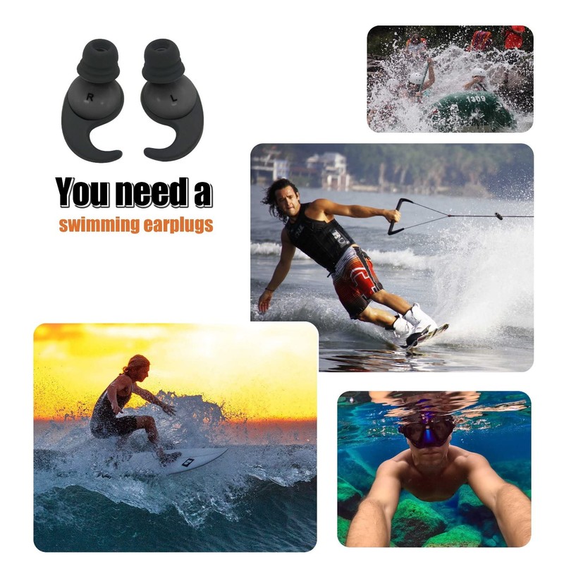 Omiles Swimming Ear Plugs with Anti-lost Cord for Swimming, Surfing,