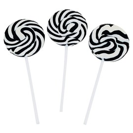 Black and White Swirl Pop Suckers (24 individually wrapped lollipops) Party Candy