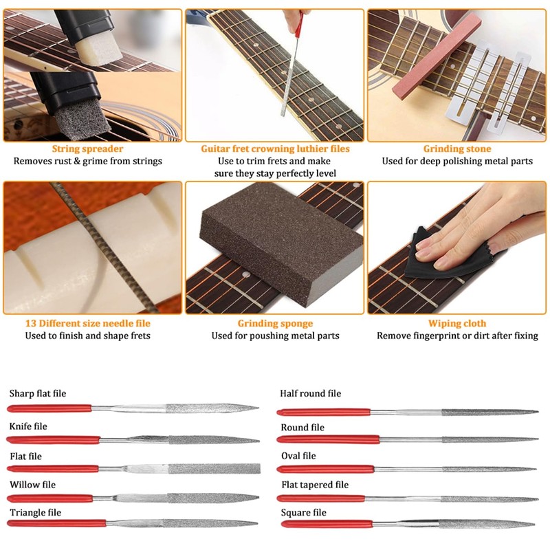 RuiJOTWAT 54 Pieces Guitar Repairing Maintenance Tool Kit, Guitar Repair
