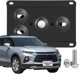 Heavy Duty Front License Plate Frame Compatible with Chevy Blazer 2019-2024, No Drill Grille Mount, Anti-Theft License Plate Holders Bracket, Rust-Proof, Rattle Proof Car Accessories