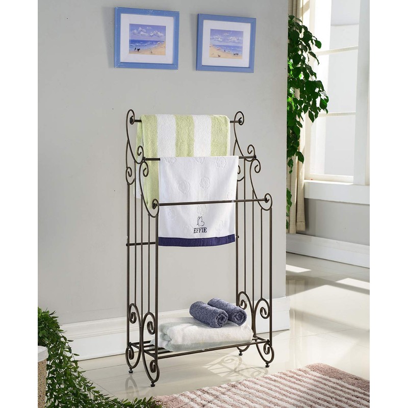 Kings Brand Furniture Pewter Metal Towel Racks for Bathroom with