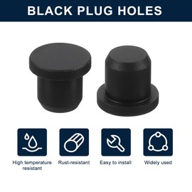 sourcing map 16 Pieces Black Rubber Stopper, 8.5mm Plug Holes for 8-8.3mm/0.31-0.33" Hole