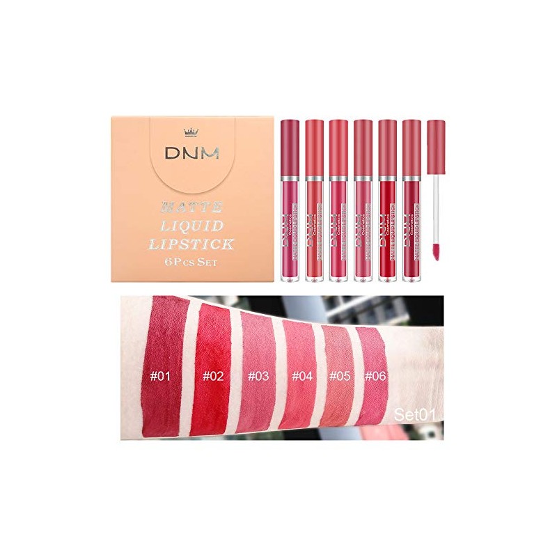 evpct- Juego de 6 pintalabios líquidos mate, kit de maquillaje