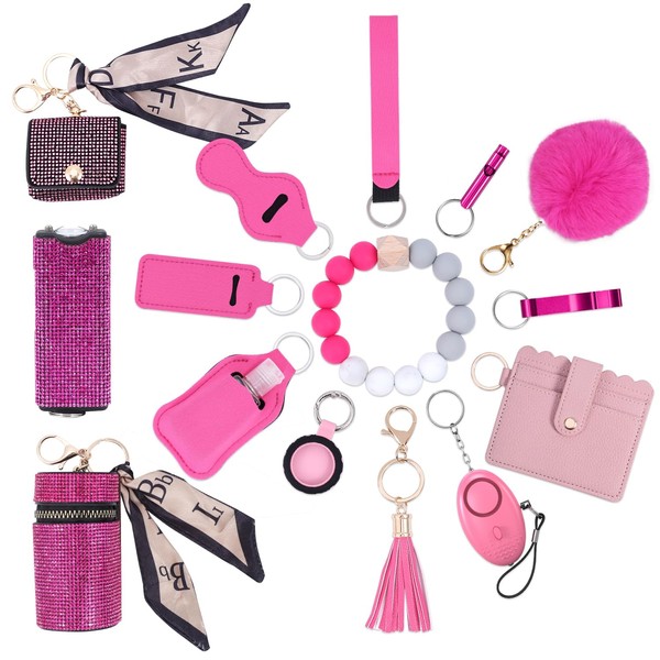 Ankilo Safety Keychain Set for Women, Wristlet Keychain Set with
