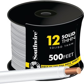 SOUTHWIRE COMPANY LL 11588158 12/1 Thhn Solid Wire, 500 Ft, White