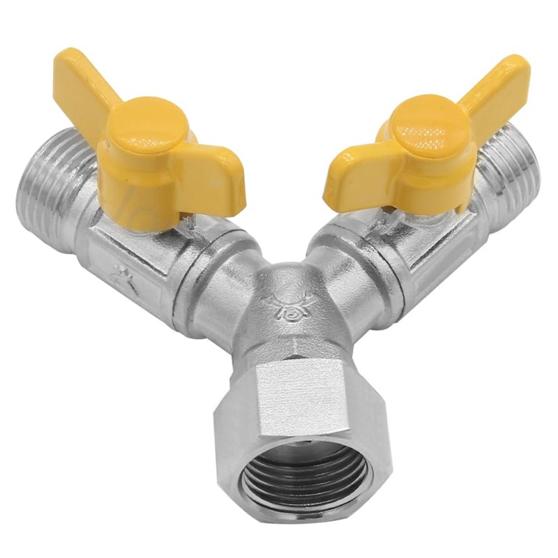 Joywayus Nickel Plated Brass G1/2" 3 Way Shower Diverter Valve,