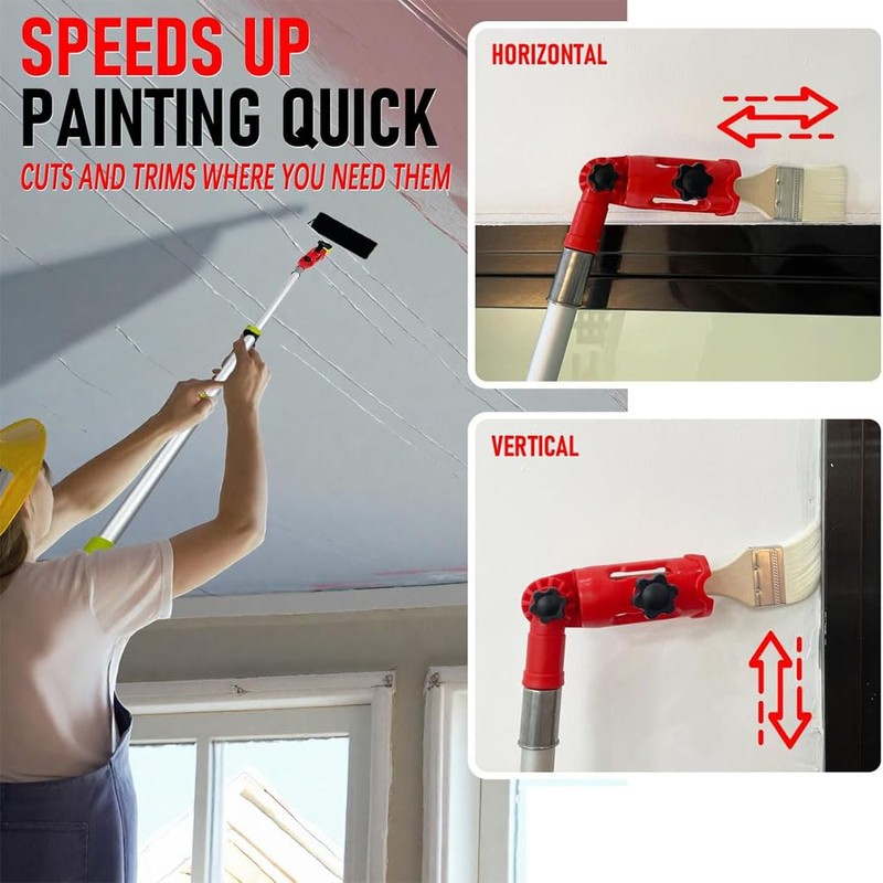 Multi Angle Paint Brush Extender and Edger Tool Extension Pole