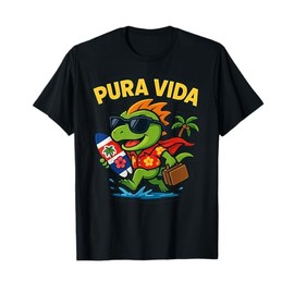 Pura Vida Cute Superhero Basilisk Costa Rica Vacation Surf T-Shirt