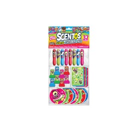 Scentos Scented Stationery Pack, 32 Pieces: 8 Scented Markers, 8 Scented Stampers, 8 Scented Sticker Sheets, 8 Notepads! Smells So Good!, Multicolor, Small (25028RP)
