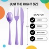 Party Solids Lavender Plastic Silverware Heavy Duty 150 Pieces Lavender