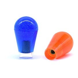 Arcity 2 Pcs Arcade Joystick Oval Bat Top Topper Knob Ball Top Transparent Clear Handle Knob American Type Style for Zippy SANWA SEIMITSU Arcade1up Machine Console Cabinet Red and Blue New