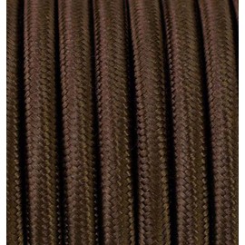 2-Core Textile Cable, Fabric Pendant/Lamp Cable, 5 m, 2 x 0.75 mm², 2G0.75, Brown