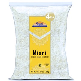 Rani Misri (India Sugar Crystals) 64oz (4lbs) 1.81kg ~ All Natural | Gluten Friendly | No Colors | Vegan | Kosher | Indian Origin