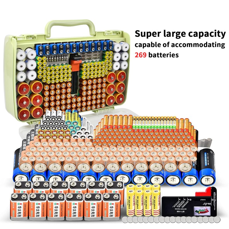 Aptbyte Battery Organizer Storage Holder Box Case with Tester- 269