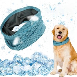 UEIOAVL Bandanas for Dogs, Neck Scarf Dog 1 Piece Cooling Collar for Dogs Cooling Bandana for Dogs Dog Collar Cooling Scarf for Dogs Size M, Breathable Bandana for Heat Dissipation (Blue)
