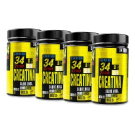 Suplemento Creatina Monohidratada 34 Zero 1 Kg C/u 4 Piezas Sabor Sandía
