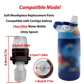 6 Pack Replacement Silicone Spout for Contigo Aubrey Water Bottles,Soft Mouthpiece Replacement Parts Compatible with Contigo Aubrey 14oz/20oz Water Bottle(Only Spout)