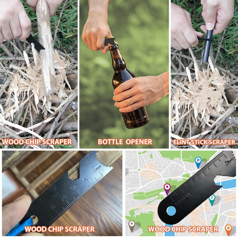 Fire Starter Survival Tool, 4 Inch Flint Steel Drilled Fire