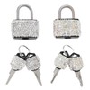 2 Pcs Small Locks with Keys Mini Luggage Locks Bling