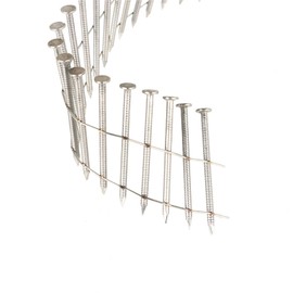 raseparter 1200 Count 15 Degree Stainless Siding Nails 1-3/4 Inch x 0.09 Inch Ring Shank Small Cap Coil Stud for Wood and Plastic