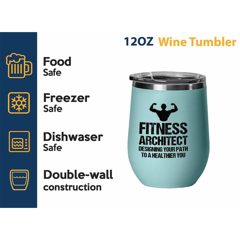 Personal Trainer Teal Edition Wine Tumbler 12oz - Fitness Architect