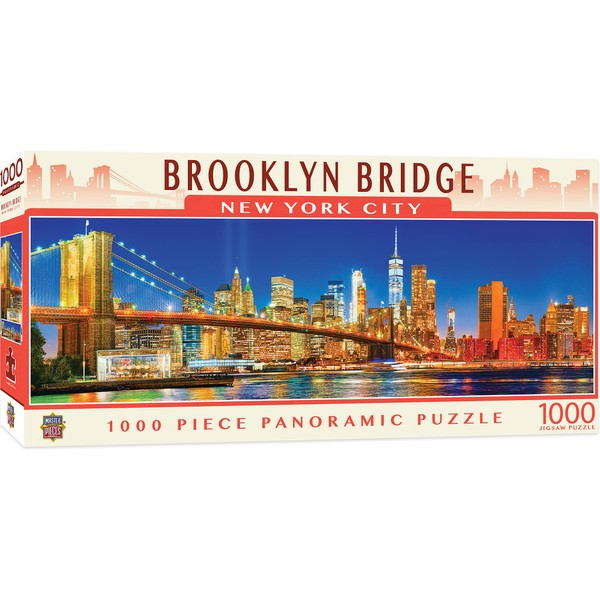Masterpieces 1000 Piece Jigsaw Puzzle for Adults, Family, Or Kids - Brooklyn Bridge, NYC Panoramic - 13"x39"