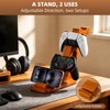 Solid Wood Headphone Stand with Dual Controller Holder