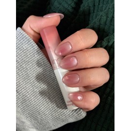[Glass bead nail high quality] Glass bead rosy - Almond flat fit / [유리알네일고퀄리티] 유리알 로지 - 아몬드 평평핏