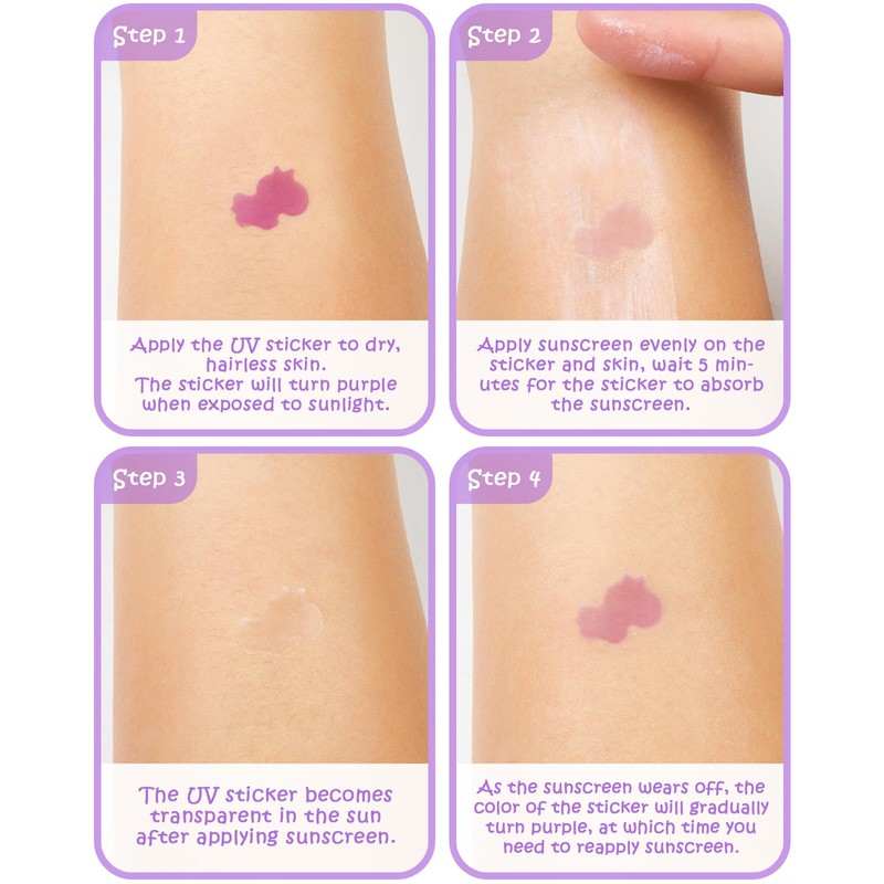 UV Detection Stickers for Sunscreen - 80 Count UV Detection