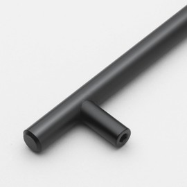 GlideRite Hardware 7" Center Solid Handle Bar Pull 10" Long, Matte Black, 5004-178